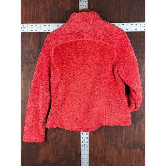 LL Bean Polartec Fuzzy Fleece Full Zip Jacket OPC73 Coral Womens Large Regular - Picture 7 of 7
